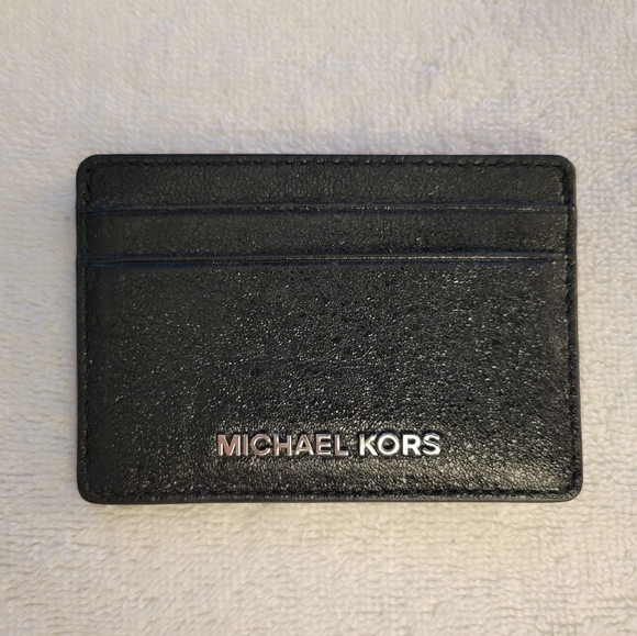 Michael Kors Black Leather Card Holder - Picture 1 of 6